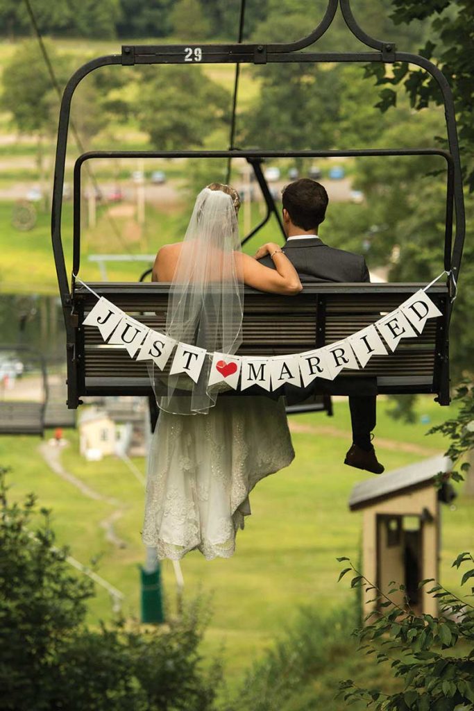 Chair lift to a mountain top ceremony
