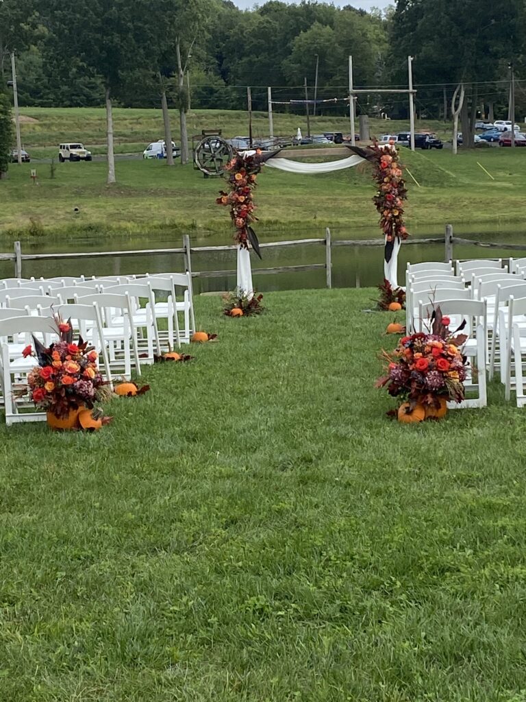 Ceremony overlooking the pond